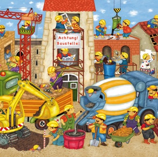 Wimmelbild für Bauzaun Wimmelbild für Bauzaun